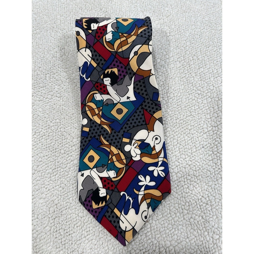 Romero‎ Britto Vintage Tie 100% Silk Multicolored "After Making Love"
